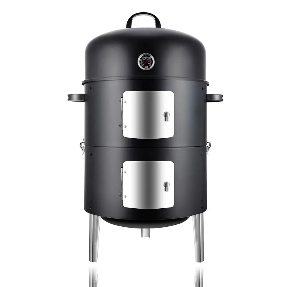 

New! 17 Inch Easy Assembly BBQ grill Security Barbecue Fumes Furnace Steel Smoker Barbecue Grilll with Build-in Thermometer