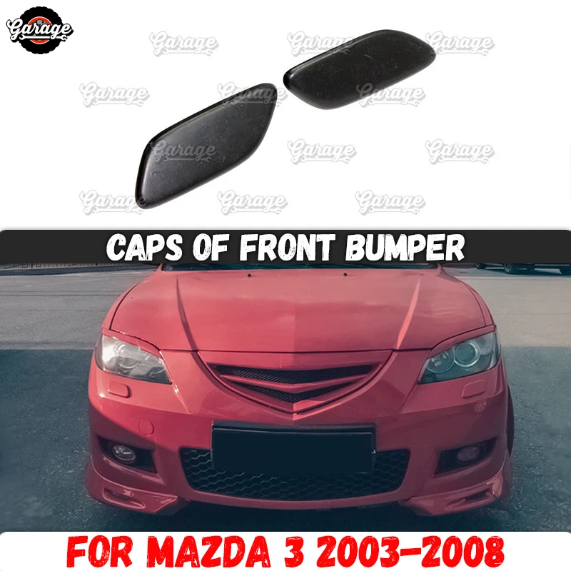 

Caps of front bumper case for Mazda 3 SD 2003-2008 ABS plastic pads cilia eyebrows covers accessories car styling tuning