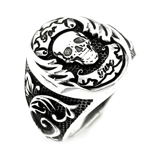 Mens Ring 925 Sterling Silver Ring Skull Gothic Style Rings Male Jewelry Rings For Men Rings for Women Men`s Rings Men Jewelry