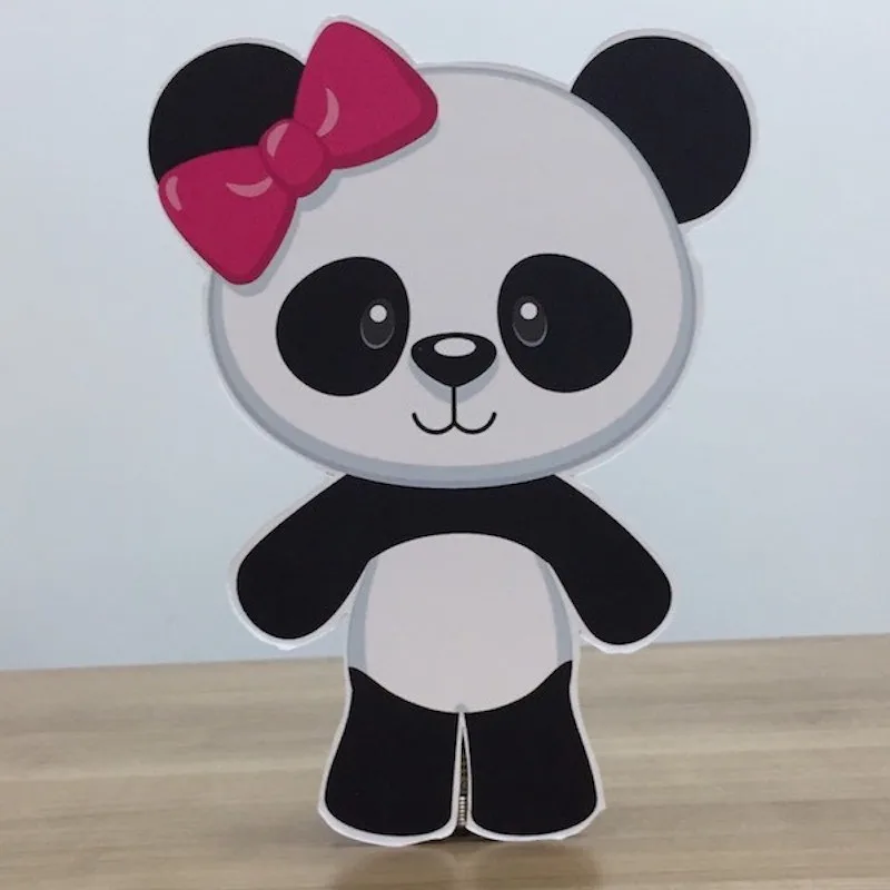 Baby Panda Girl Foam-board Cutout Standee with Cardboard Stand, Kids Birthday Decoration, Concept Party Supplies