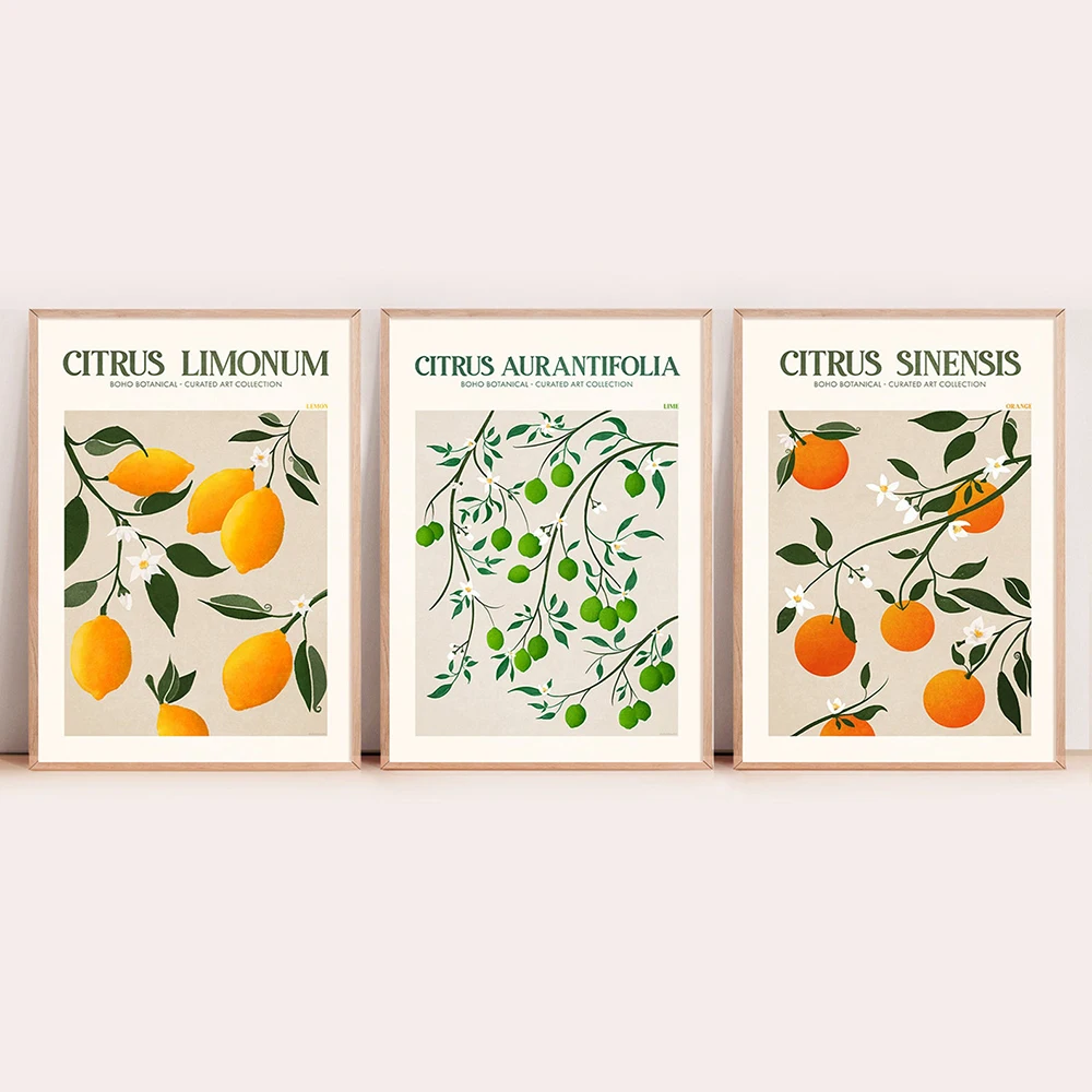 

Fruit Market Print Style Lemon Orange Posters Prints Nordic Kitchen Wall Art Pictures Home Restaurant Decor Canvas Paintings