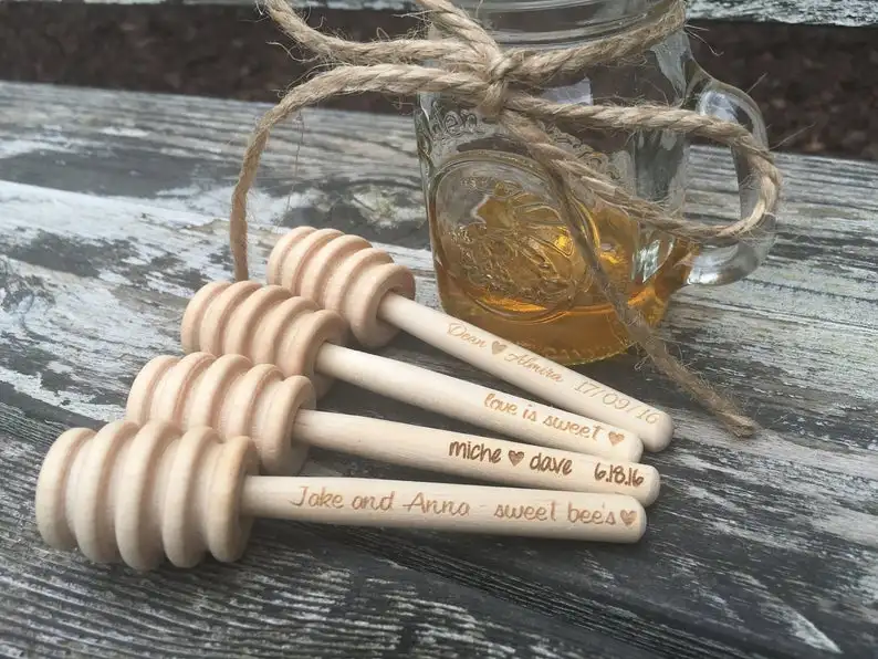 Personalized Wooden Honey Dipper, Custom Engraved, Mini Wooden Honey Dipper, Personalised wooden spoon, Wooden gifts, Spoon Dipp