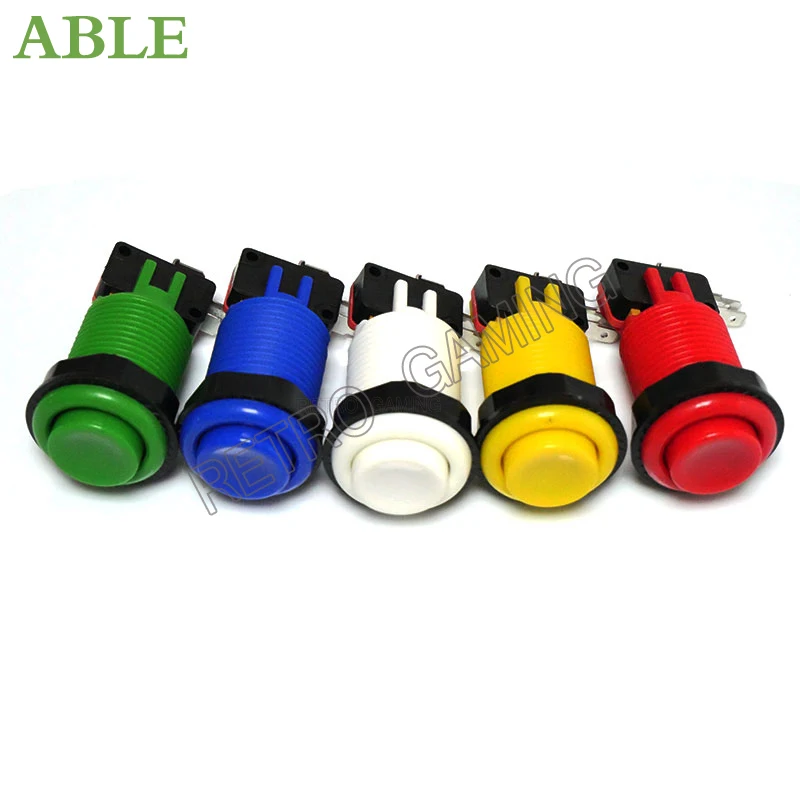 

6 шт., аркадные американские кнопки с микропереключателем для игровой консоли Raspberry PI 4