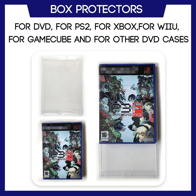 Box Protector Sleeve For DVD For PS2 For Xbox For Wii For WiiU For Gamecube Game Custom Made Clear Plastic Case