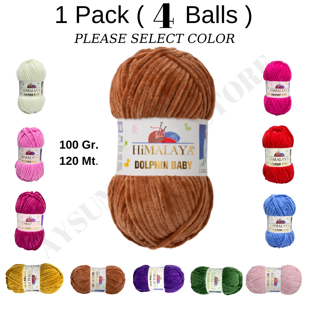 

1 Pack ( 4 Balls ) Himalaya Dolphin Baby Velvet Yarn Hand Knitting Polyester Thick Amigurumi Blanket Tool Kit