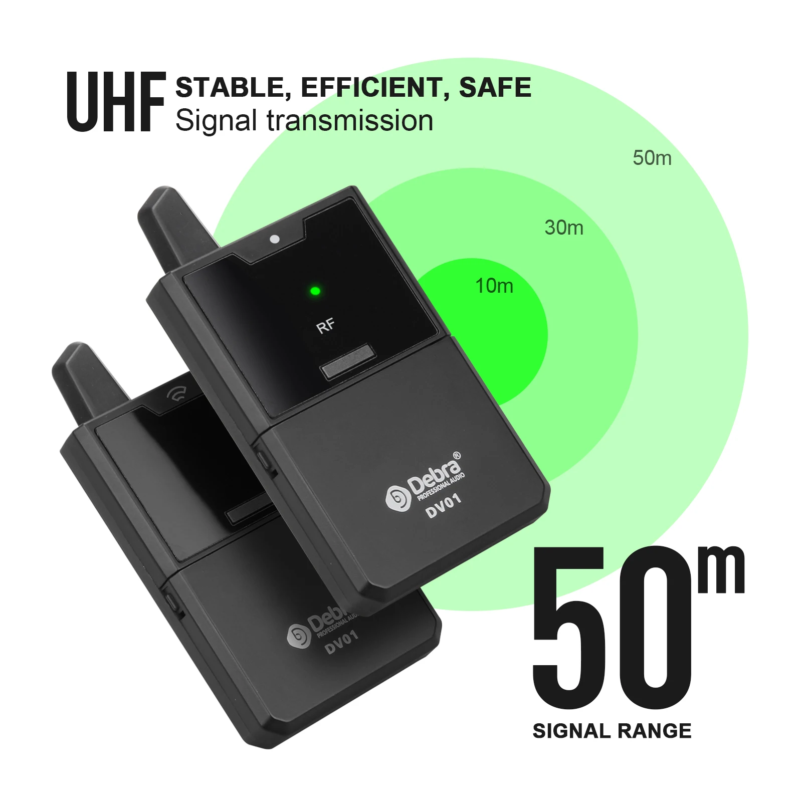 Debra DV UHF inalámbrico Lavalier/micrófono de mano con Monitor de Audio rango de 50M para teléfonos cámaras DSLR grabación en vivo entrevista