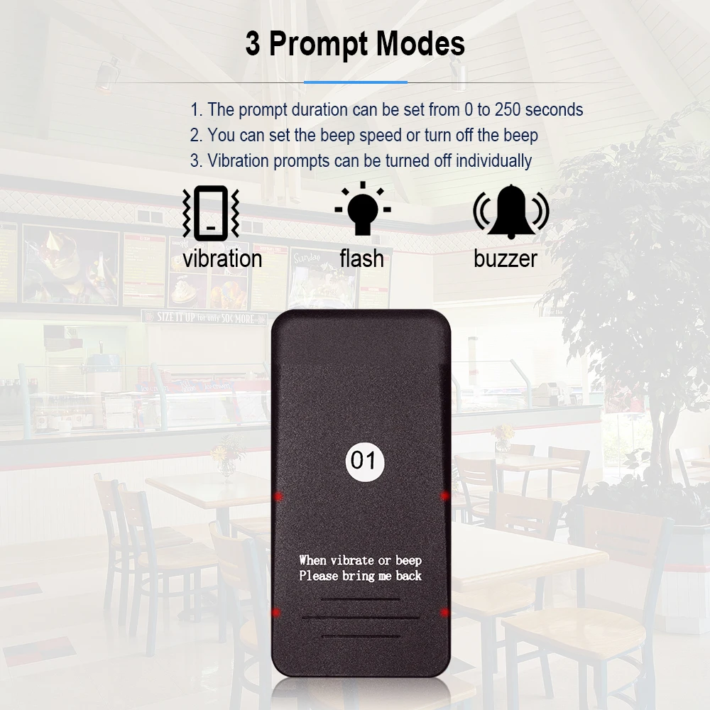 CTP302 Wireless Restaurant Pager Guest Paging System Wireless Pagers 16 Pagers for Fast Food Truck Queueing Calling Beeper Pager