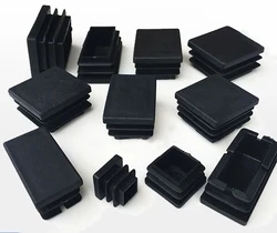 Inner Plug 10*20mm 19*19-100*100mm Black Plastic Square Caps Protection Gasket Dust Seal End Cover Caps For Pipe Bolt Furniture