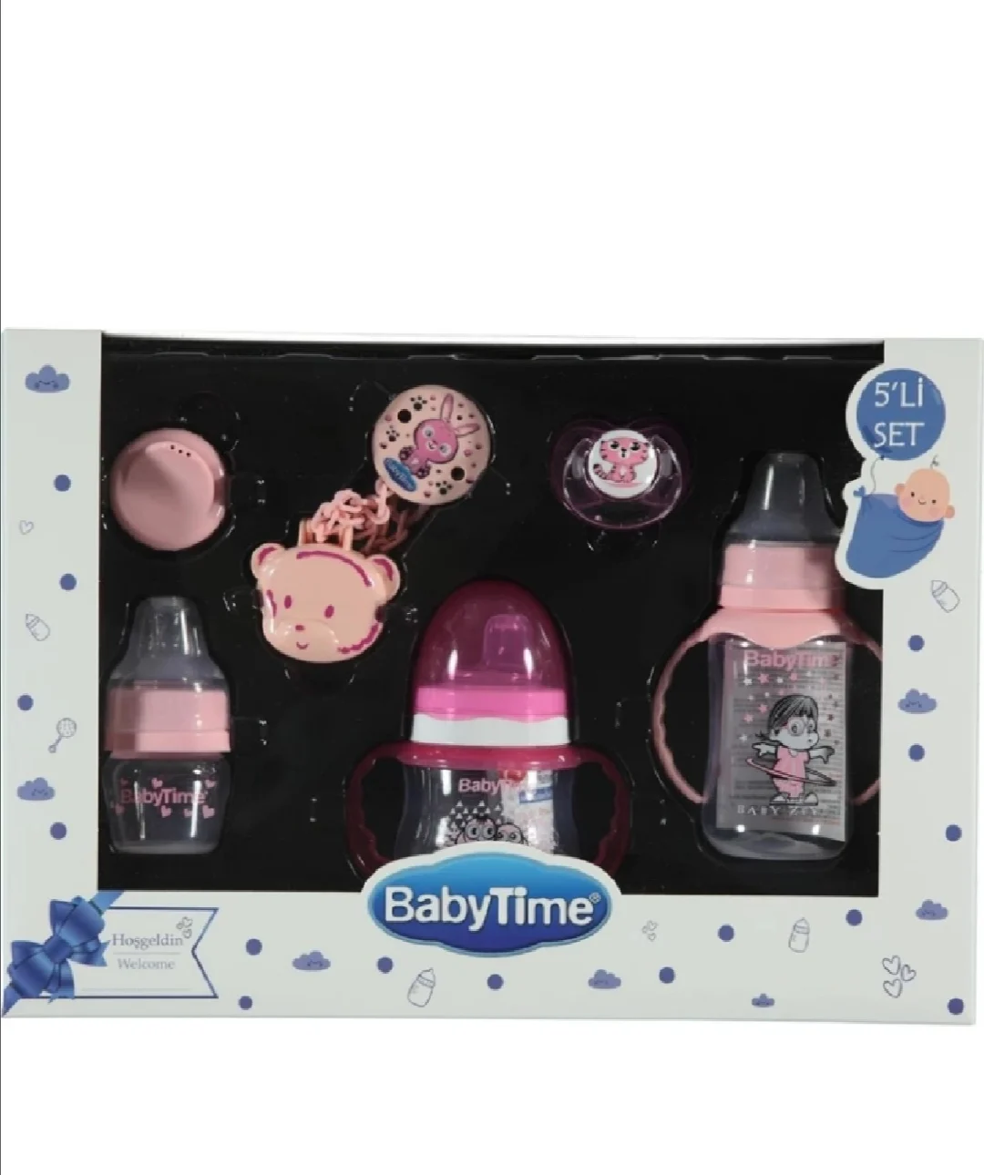 5 Pieces Baby BPA Free Plastic  Bottle Gift Set