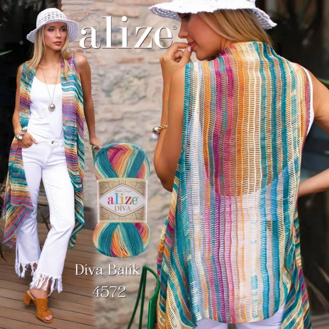 Alize Diva Batik 100g miękka przędza na dzierganie ręczne szydełkowanie nici DIY dziecko dzianiny szalik koc ponczo Cardigan Benaies