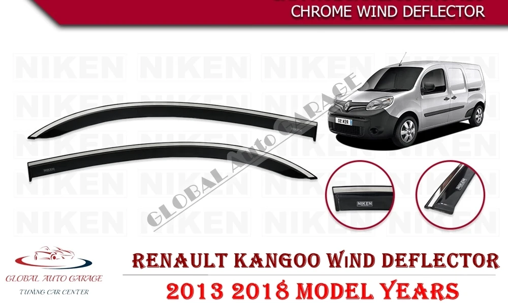 Cho RENAULT KANGOO Chrome Mưa Gió Sâu Chống Ồn 2013 2014 2015 2016 2017 2018 Tấm Che Nắng Mưa Cận Vệ Màn Cửa Xe Hơi Tự Động Đa Năng