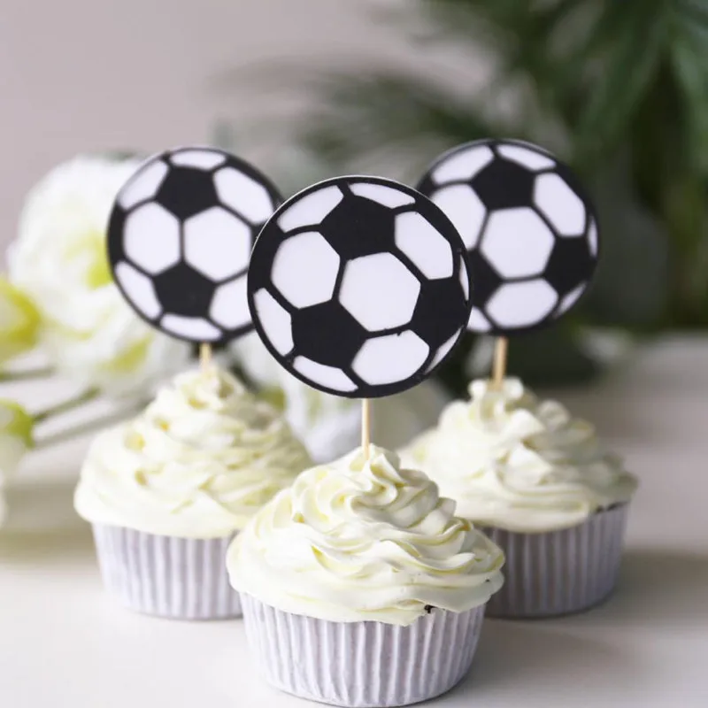 

Personalised Soccer glitte cupcake toppers, soccer party supplies, Personalised soccer balls/birthday cup cake topper food picks