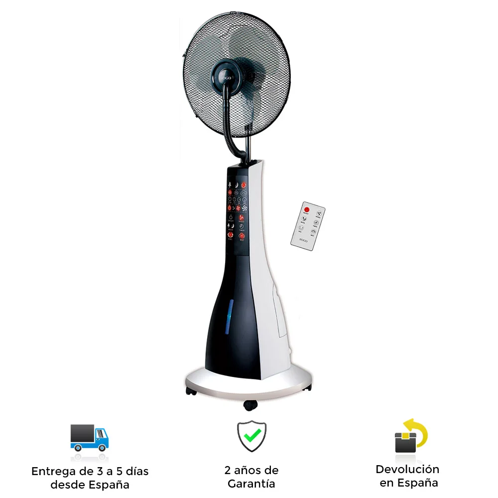 Sogo nebulizer fan, powerful, portable, silent, oscillation, adjustable, nebulizer, wheels, remote control, fans, fan, standing fan