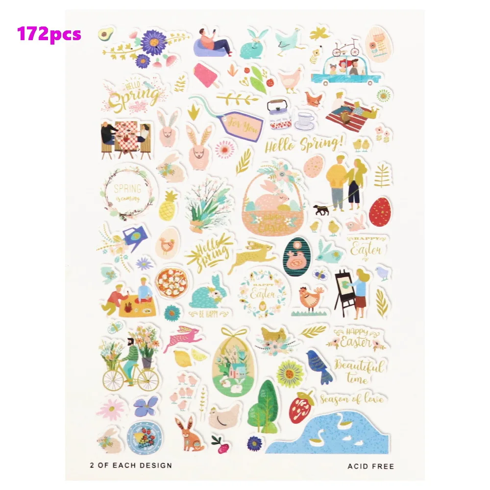 Creative Path 172pcs Paper Diecuts Ephemera Shapes Embellishments Foil Design Craft Scrapbooking Cardmaking Journal Decoration