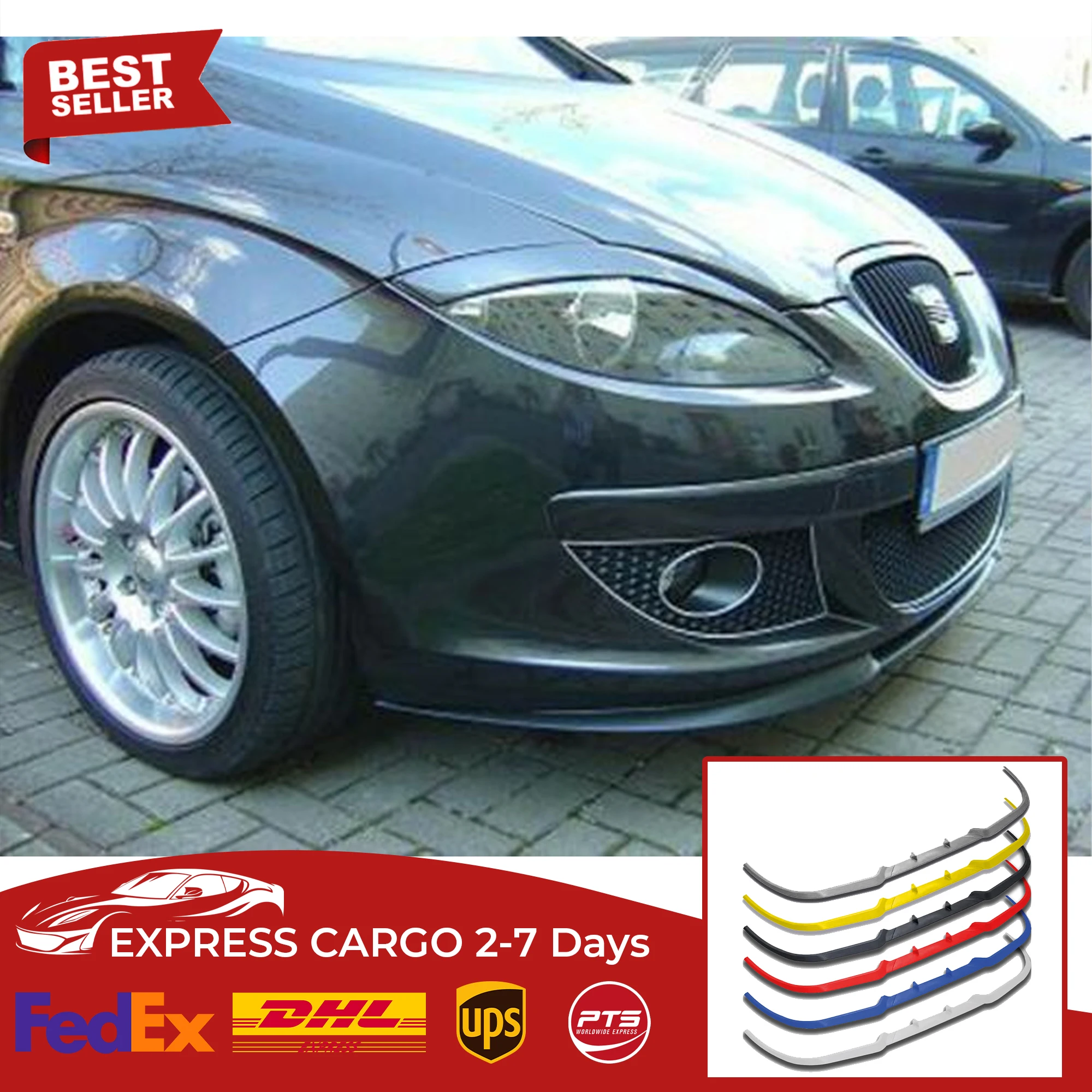 

For SEAT LEON MK2 2 1P CUPRA R FRONT SPOILER BUMPER LIP Euro Spoiler Lip Universal 3 pcs Body Kit