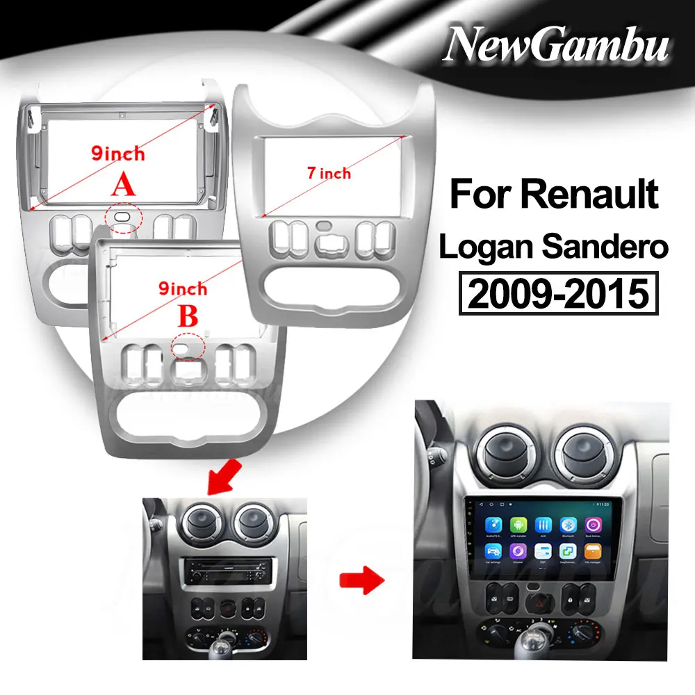 

9-дюймовая Автомобильная панель, брикеты для или RENAULT Logan Sandero DACIA Duster 09 - 15 Android, облицовка панели приборной панели Canbus