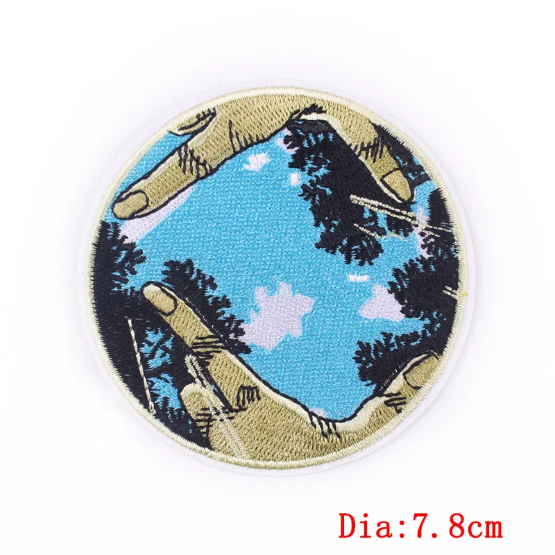 DIY Travel Hiking Iron On Patches Surfing Camping Embroidered Patches For Clothing Stickers Outdoor Scenery Patches On Clothes