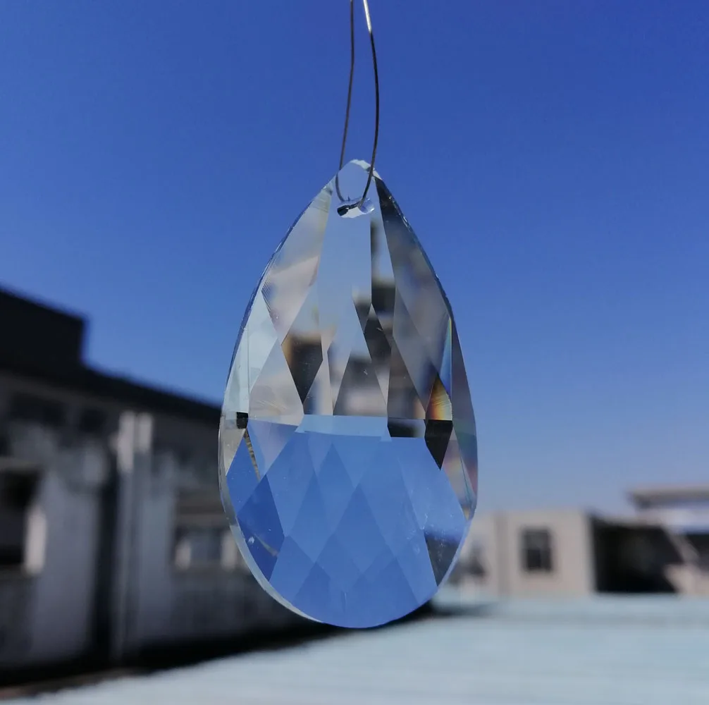 Camal 2pcs 50mm Faceted Crystal Waterdrop Chandelier Pendant Prism Hanging Suncatcher Ornament Fengshui Lamp Lighting Parts DIY