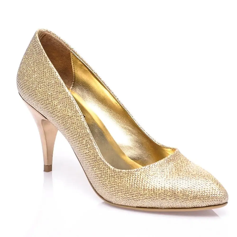 Gold Kitten Heels Women Shoes 7 cm Heel Shoes Casual Shoes for Women Low Heels for Womens Short Heels for Women Closed Toe