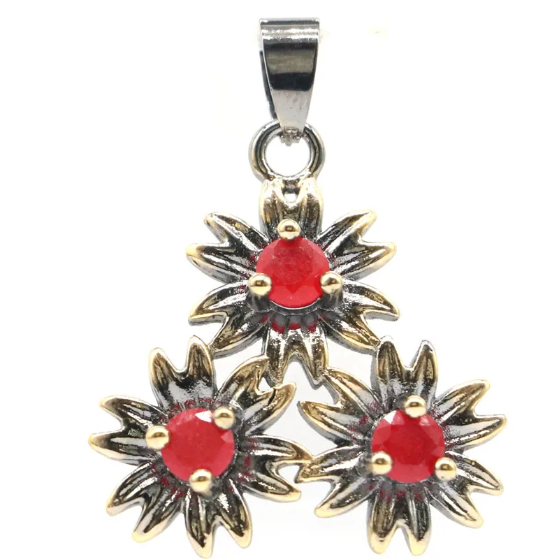 

Buy 2 Get 1 Free 38x26mm 6.4g Real Green Emerald Red Ruby For Man Street Fashion Jewelry Black Gold Silver Pend