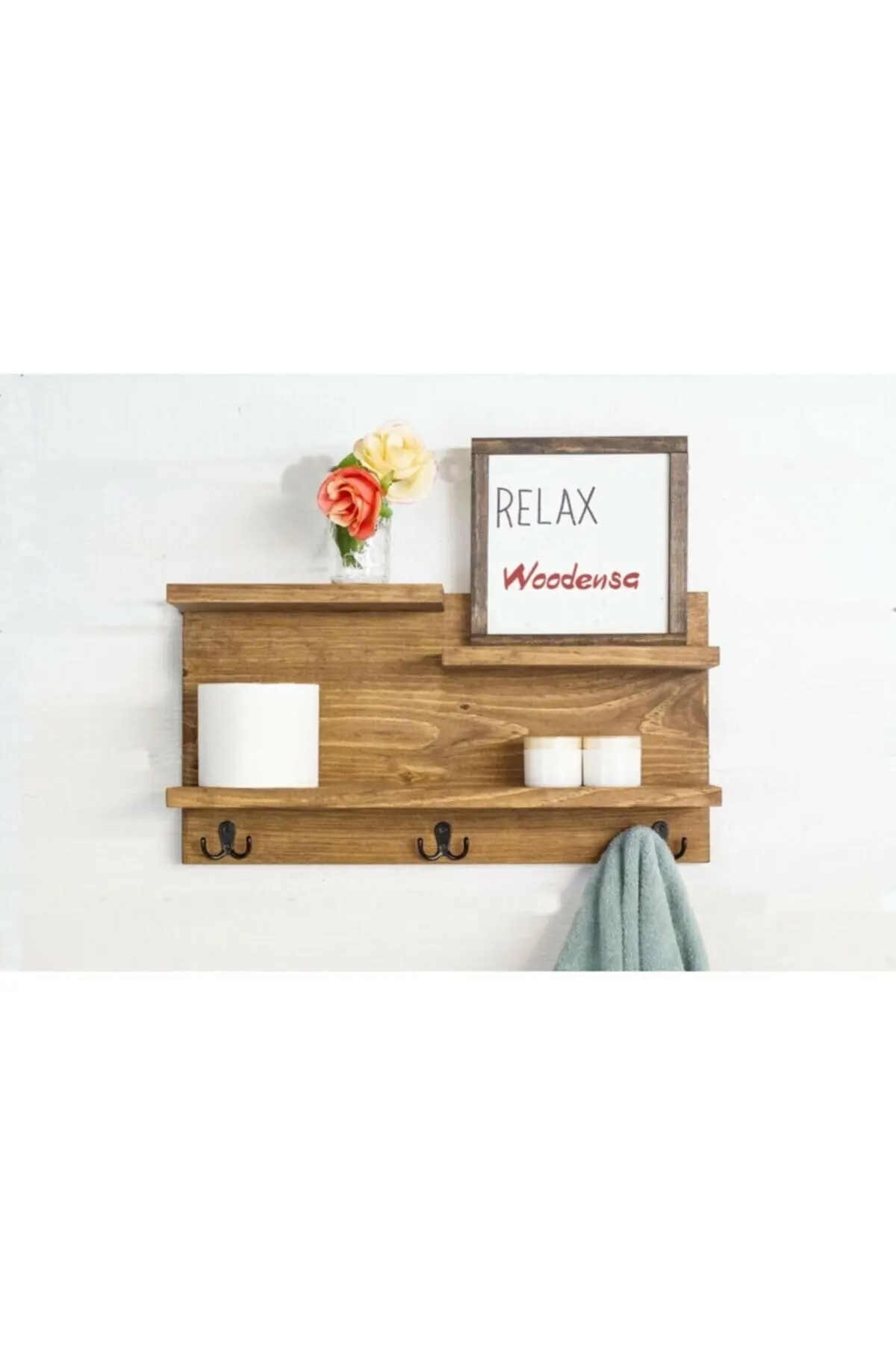 Hanger Wooden Wall Hanger Wall Shelf Key Chain Hallway Shelf Wooden Wall Shelf, 100% Solid Wood Hanger Wooden Wall Hanger Wall