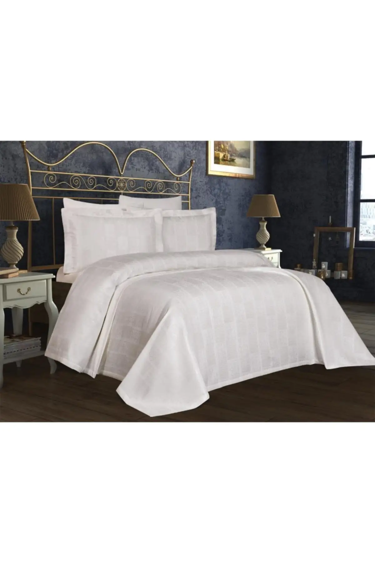 Double / Single Quality Bed Cover / Coverlet Set Cream Color 3 Pieces Pillowcases Comfort Bedclothing Home Textile ELENORA