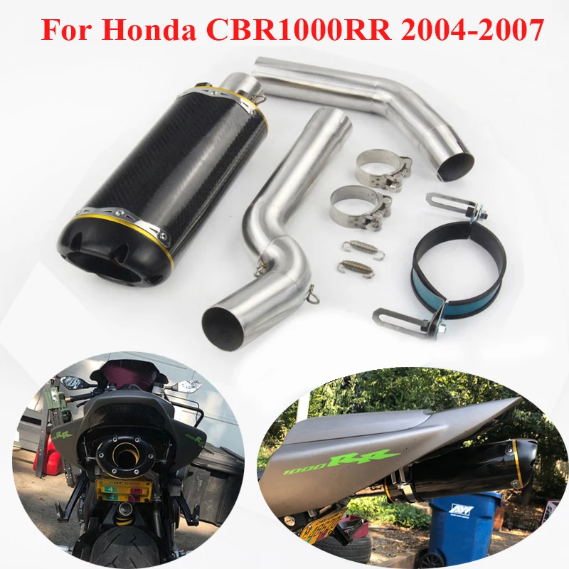 

Motorcycle Exhaust Tip System Connect Tube Middle Mid Link Pipe Muffler Escape Silencer Slip on for Honda CBR1000RR 2004-2007