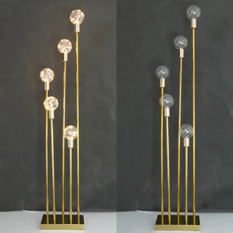 

【NEW】10-head Golden Reed Lights Wedding Props Christmas Party Home Decoration Tall Electronic Candlestick Centerpieces