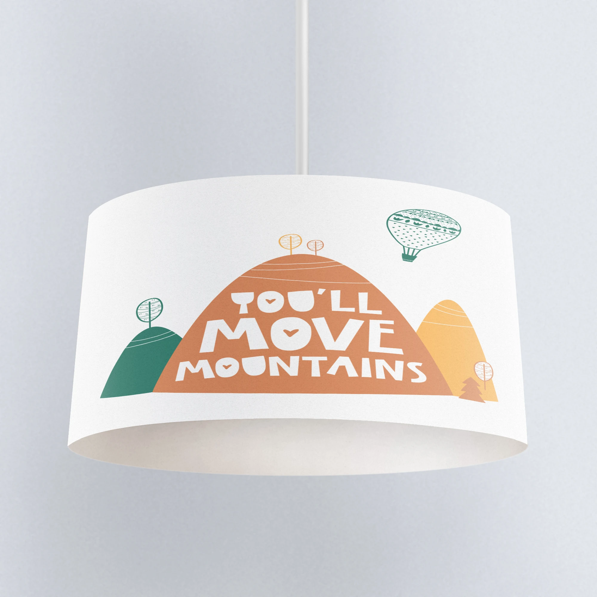

Else Yellow Green Brown Mountains Nordic Print Fabric Kids Chandelier Lamp Drum Lampshade Floor Ceiling Pendant Light Shade