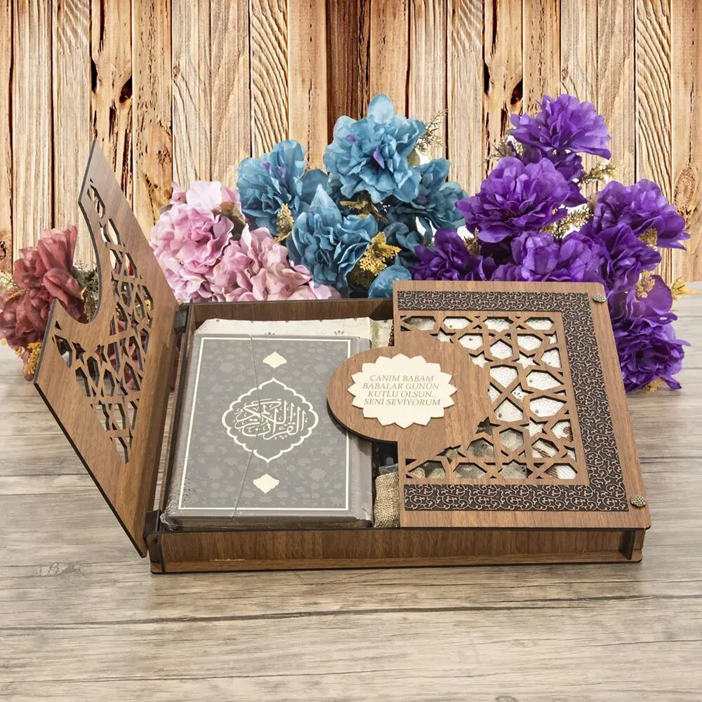 

Luxury Muslim Gift Set Prayer Rug Holy Quran Tasseled Kuka Rosary Fragrance Essence Personalized Wooden Box Bookcase for Father Wholesale Shopping Islamic Items Ramadan 2023 Worship Societies Excellent Quality Mevlüt