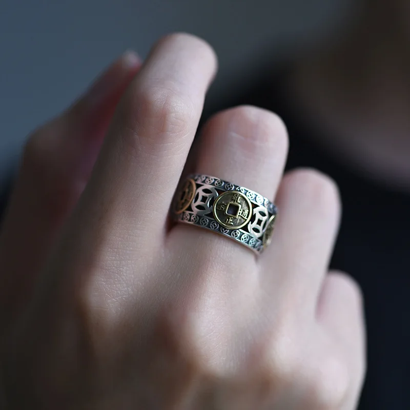 Vintage Pixiu Ring Chinesischer Feng Shui Unisex Amulett Verstellbarer Ring Für Männer Frauen Bringen Reichtum Viel Glück Schmuck Geschenk – Detail 27