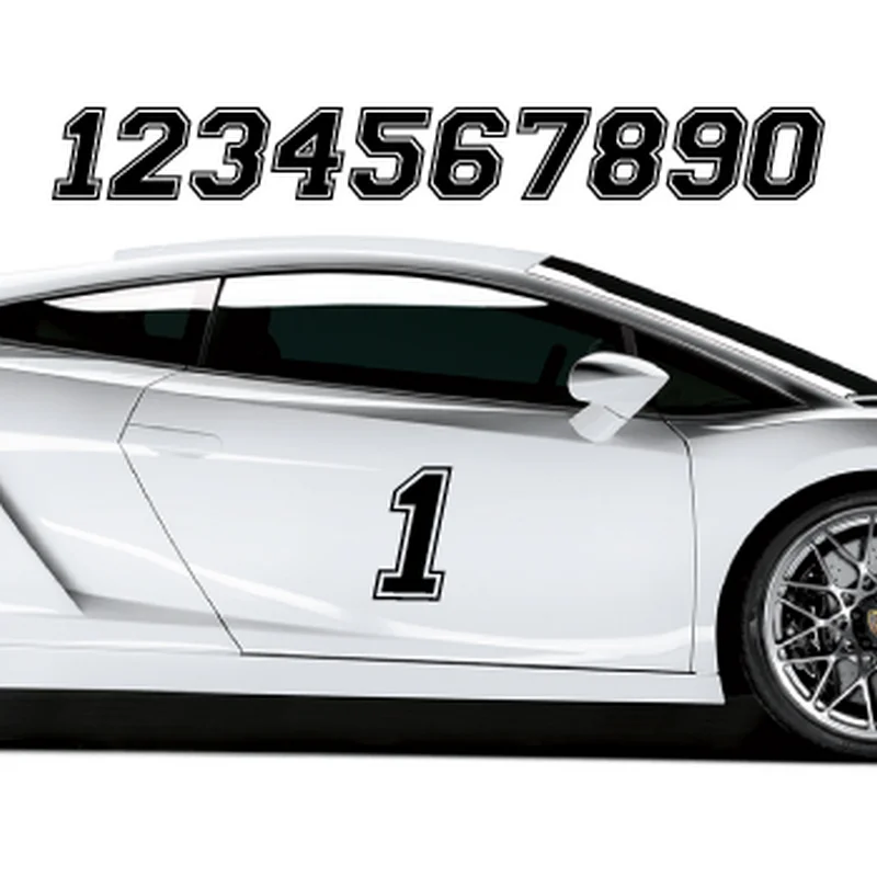 S52148# Racing Numbers Custom 0 1 2 3 4 5 6 7 8 9 Car Stickers Vinyl Decal Motorcycle Decorative Accessories Choose Your Number