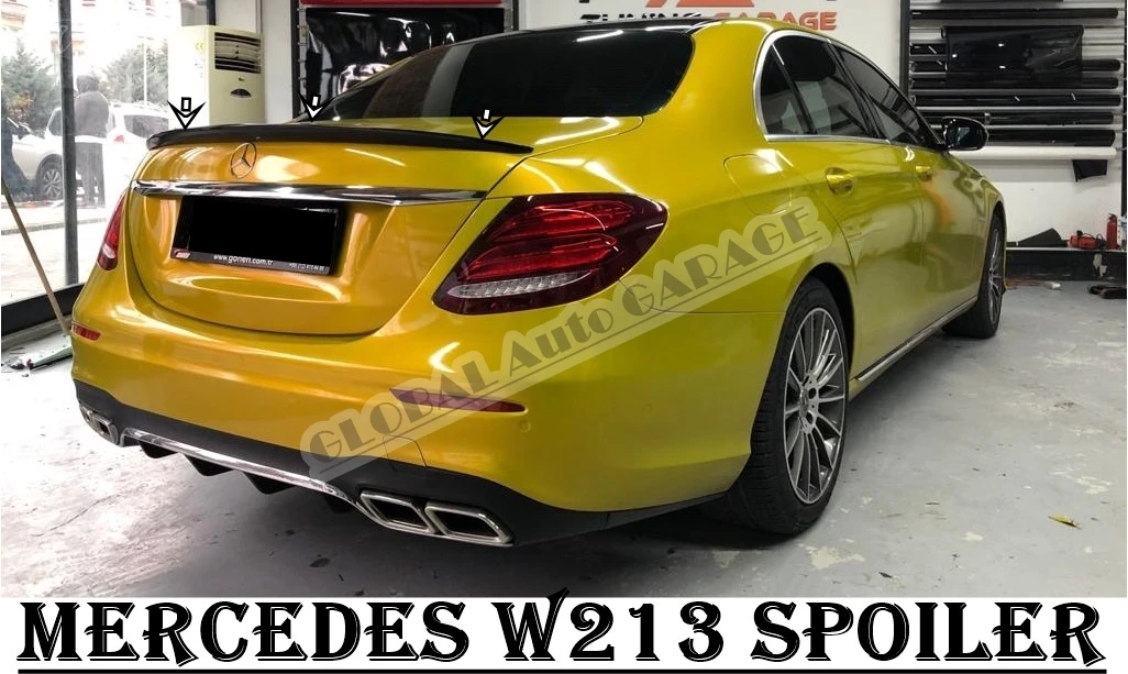 For Mercedes Benz E-Class W213 Spoiler 2016-2020 Glossy Piano Black Auto Accessory Universal Spoilers Antenna Car Styling Flaps