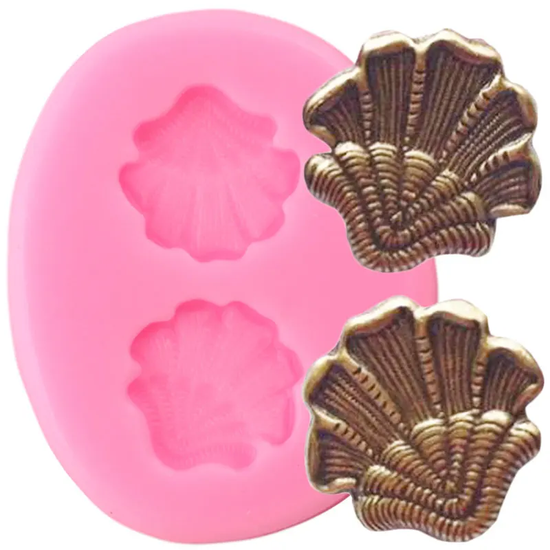 Clam Shell Silicone Molds DIY Sea Shell Chocolate Cupcake Topper Fondant Cake Decorating Tools Candy Resin Polymer Clay Moulds