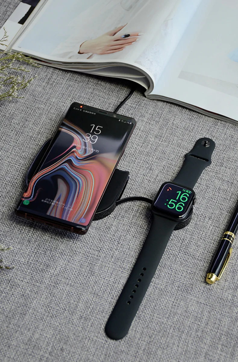2022 digitale Gadgets Drahtlose Ladegeräte Für Apple Uhr, 15W Schnelle 2IN1 Lade Pad Handy Halter Für iPhone12/13 Für Airpods