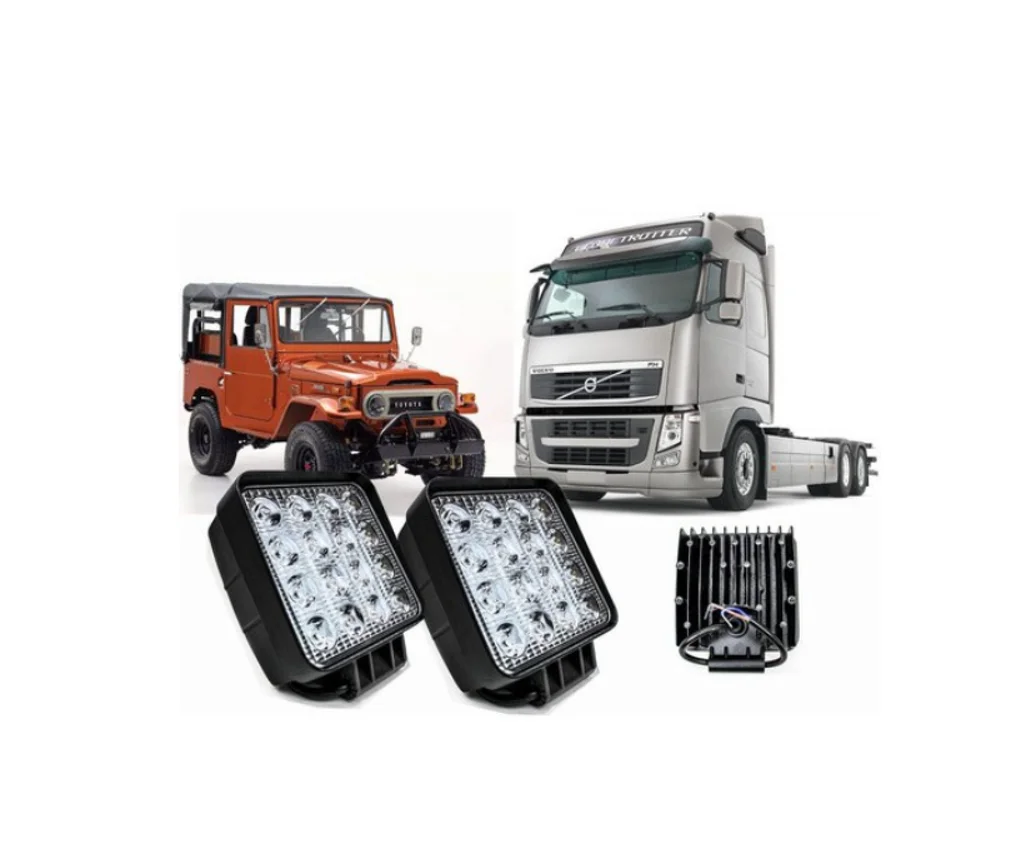 16 Leds 48W 12V/24v Square Off-road 6000K