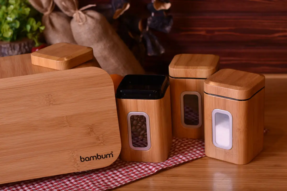 Bambum Sayaka Bamboo Coated Storage Set And Bread