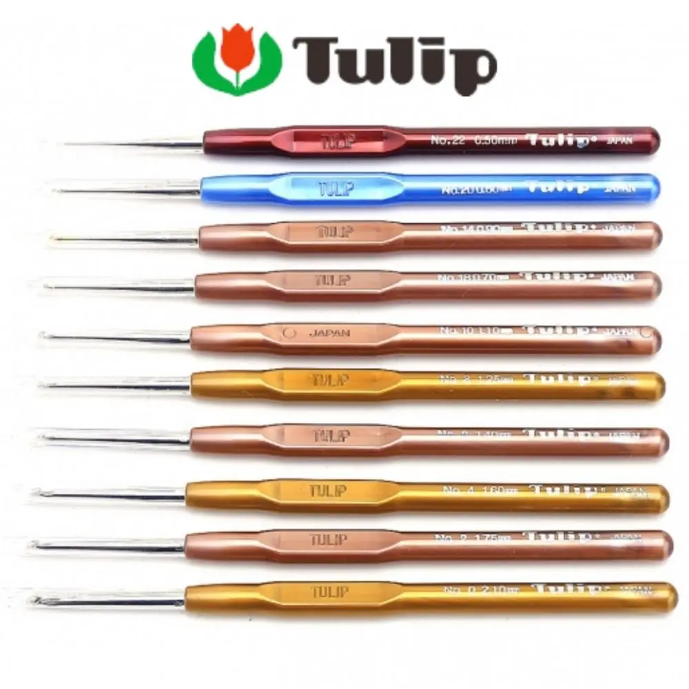 Original Tulip (TULIP) Plastic Handle Lace Crochet, Hook Knitting Needle, 14 cm 1pc No 0 - 22 - Diy - Stainless - Yarn Sweater Weave Sewing - Craft