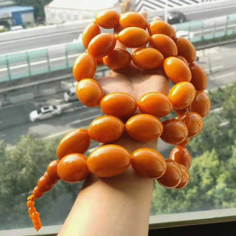 Tasbih Super Big size Orange Resin Muslim 33 beads bracelet islamic high quality Collect art Arabic Misbaha rosary bead