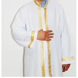 Longue Robe Brodée Dorée pour Homme Musulman, Imam à Plomb, Prière Musulmane, Ramadan Masjid, Personnalisée