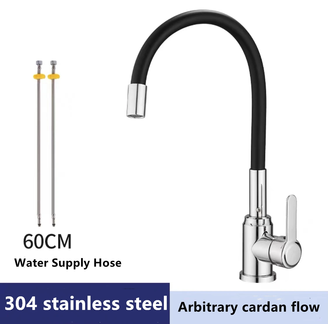 Kitchen Accessories Hot And Cold Water Universal SwivelFaucet Washbasin Stainless Steel Sink  Household Cocina