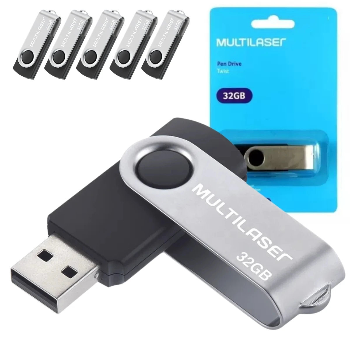 30 PC-1 PCs 32GB pen drive Multilaser pendrive 32 gigas GB original USB 2.0 Wholesale cheap metal finish