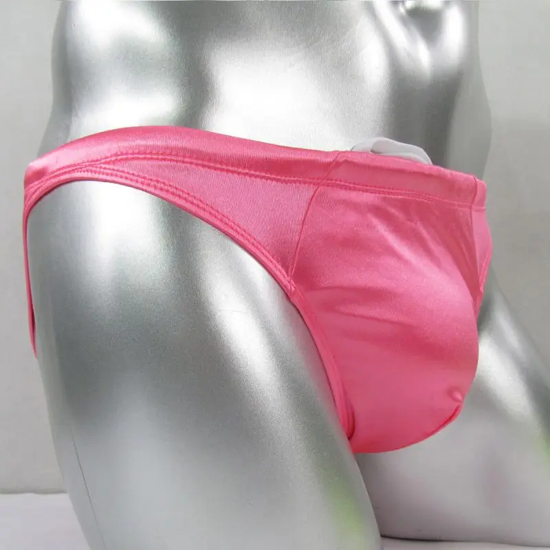 Mens G838Y Shiny Satin Knit Swim Bikini Lined Pouch Lining Swimsuit Pad optional