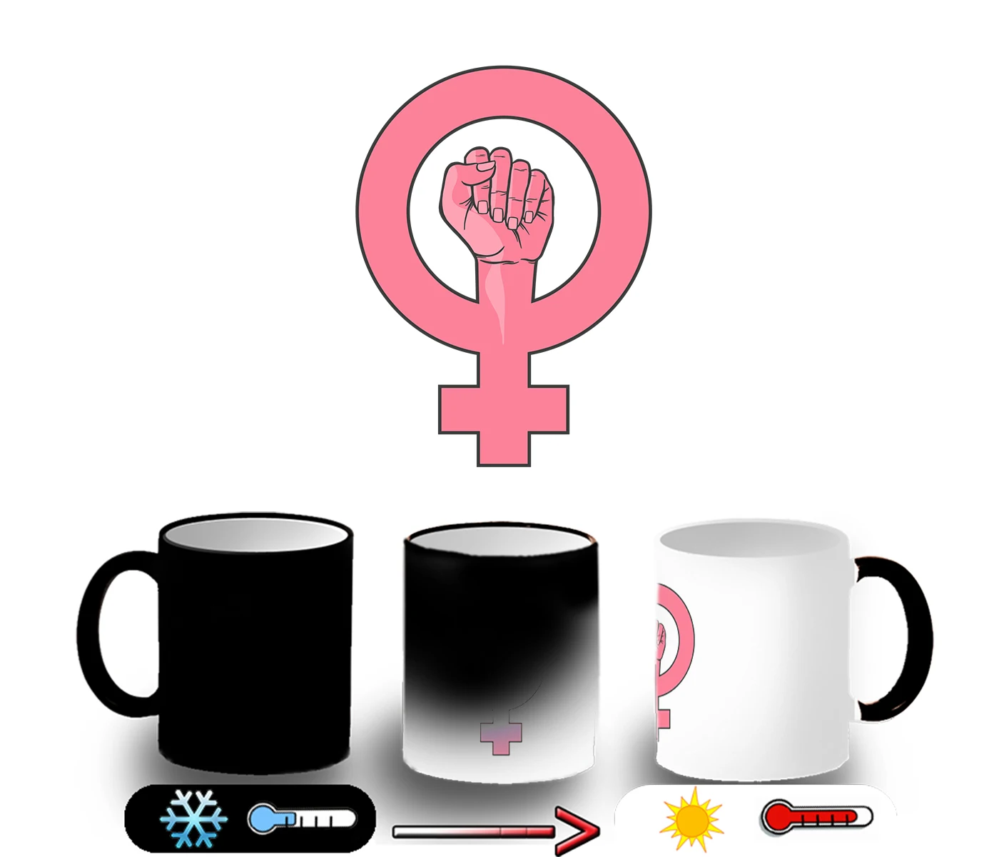 Magic CUP LOGO FEMINIST MESSAGE magic mug