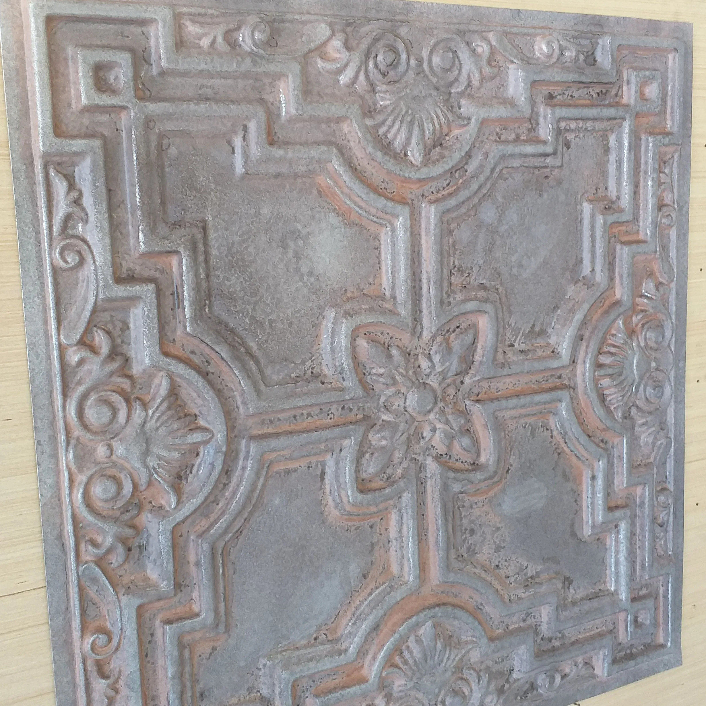 Faux tin Ceiling tiles weathering iron cafe pub well ceiling panels PL16