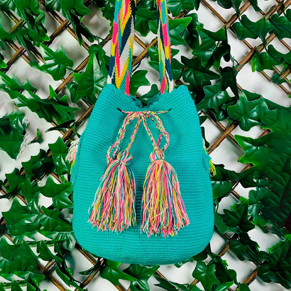 GORETT-Sac Wayuu 100% fait à la main, original de Colombie, SR 100% style indien traditionnel, fabriqué à partir de coton de Colombie.