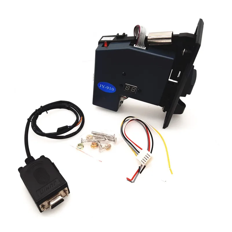 JY-910 Saída de pulso RS232 1-10 tipo de moedas Multi aceitador de moedas para seletor de moedas de PC para interface COM USB