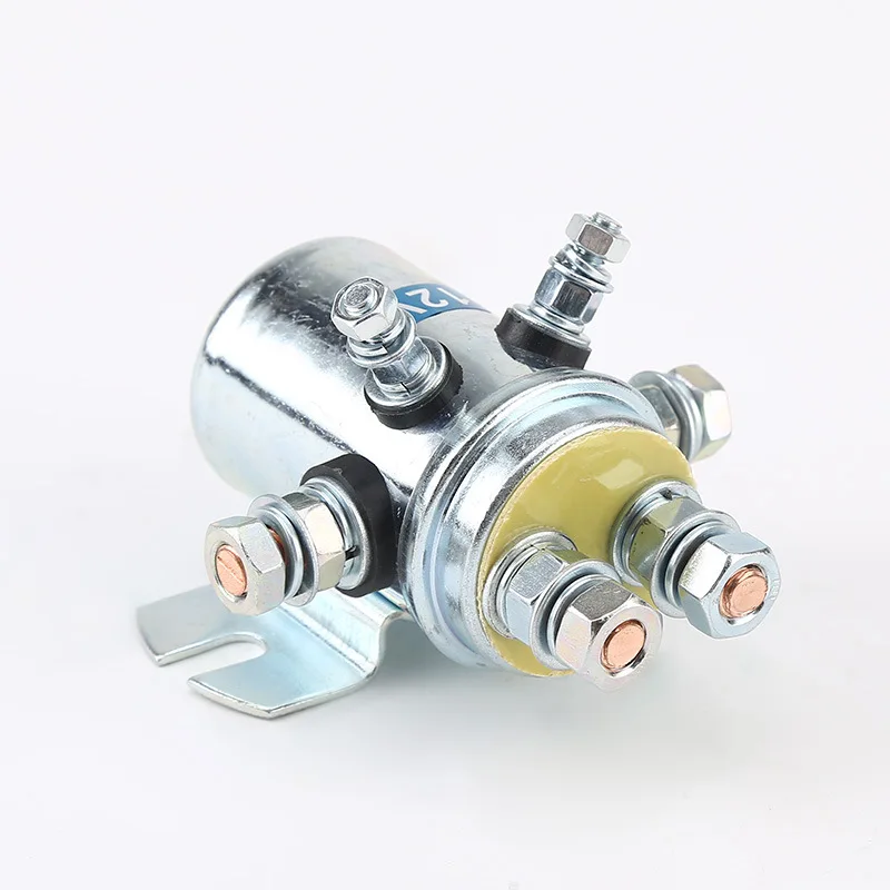 Solid ต่อเนื่อง Duty สวิทช์รีเลย์ Solenoid 200A Winch 12V 24V Heavy Duty 6 Terminal
