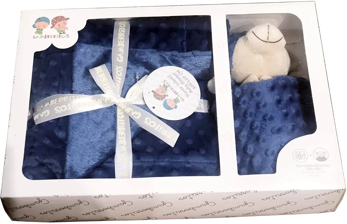 Bubble Blanket and Dou Dou Bear extrasuave Blanket + doudou Bear Touch Foil Baby Gift Set Washable Embossed Texture