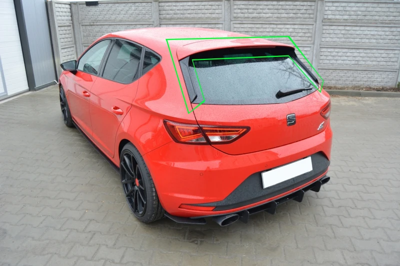 Seat Leon MK3 5F 2013 2019 FR Style Plastic Spoiler ( 3 Piece ! , black edge ! )